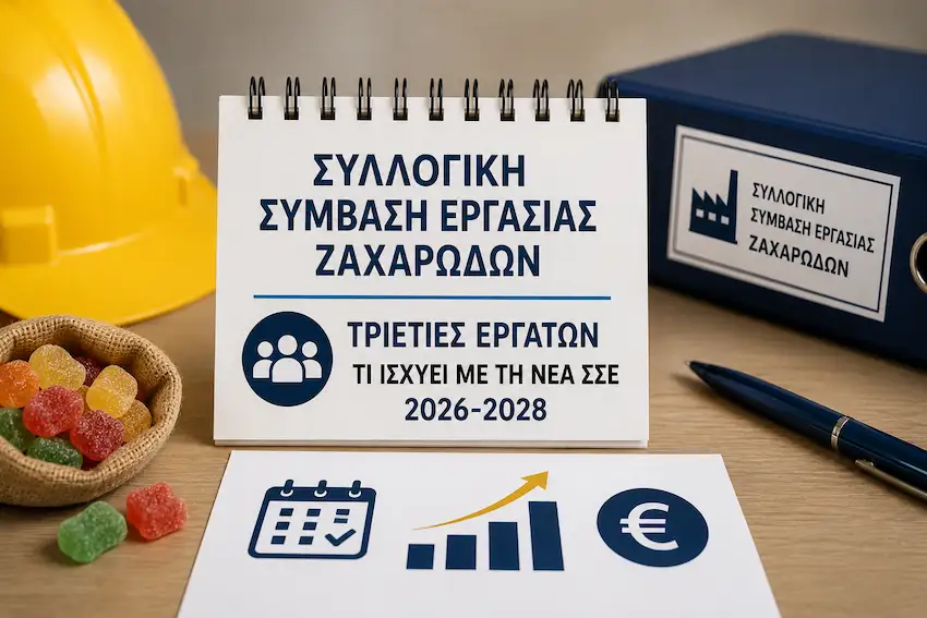 ΣΣΕ Ζαχαρωδών Προϊόντων 2026–2028: Τι ισχύει με τις τριετίες των εργατών